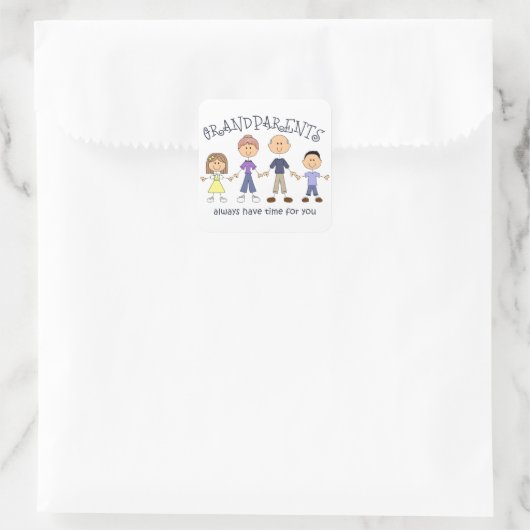 Großeltern Quadratischer Aufkleber (Tasche)