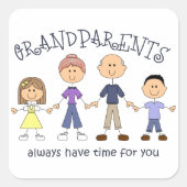 Großeltern Quadratischer Aufkleber (Vorderseite)