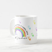 Großeltern Regenbogen und Herzen glücklicher Ort Kaffeetasse (Vorderseite Links)