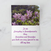 Großeltern-Schmetterlinge auf Lilac Shrub Karte (Innenseite)