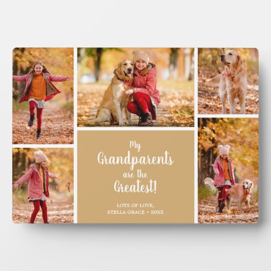 Großeltern sind die Beste FotoCollage Fotoplatte (Vorderseite)