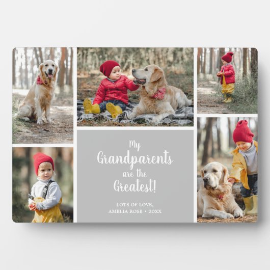 Großeltern sind die Beste FotoCollage Fotoplatte (Vorderseite)