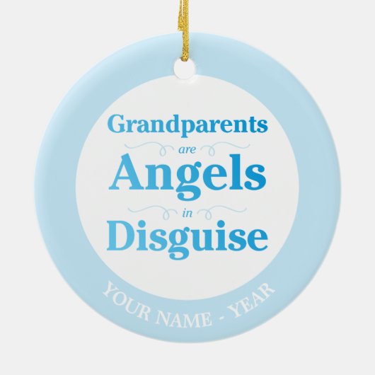 Großeltern sind Engel in der Verkleidung Keramik Ornament (Hinten)