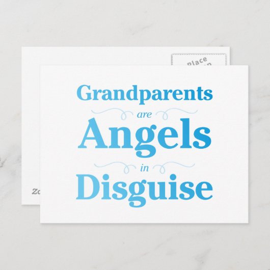 Großeltern sind Engel in Disguise Postkarte (Vorne/Hinten)