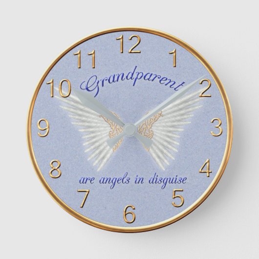 Großeltern sind Engelswall-Uhr Runde Wanduhr (Vorderseite)