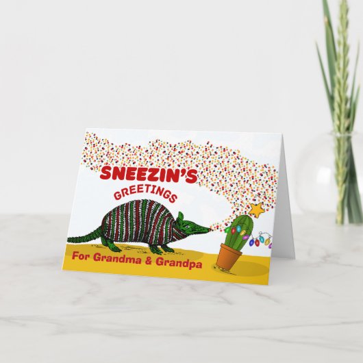 Großeltern Sneezins Grüße mit Armadillo Karte (Vorderseite)
