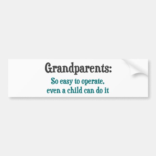 Großeltern so einfach zu benützen autoaufkleber (Vorne)