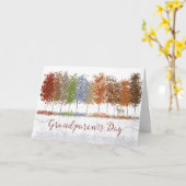 Großeltern Tag Einfache Herbstbäume und einsame Hi Karte (Gelbe Blume)