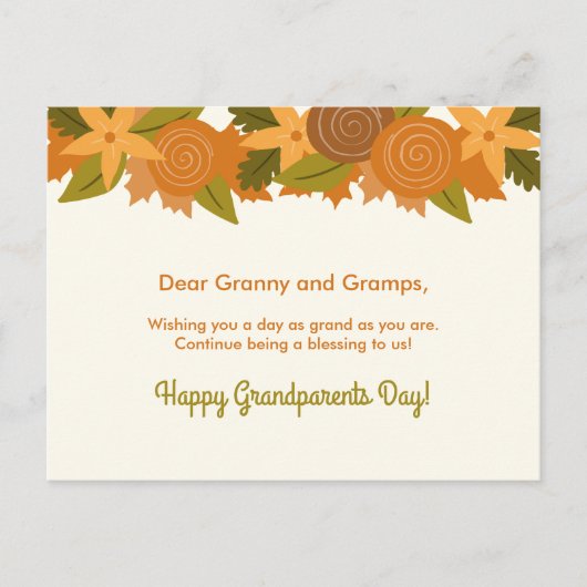 Großeltern-Tag Feiertagspostkarte (Vorderseite)