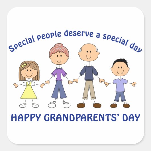 Großeltern-Tag Quadratischer Aufkleber (Vorderseite)