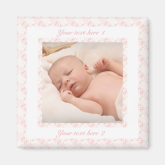 Großeltern Tag Rosa Großmutter Foto Geschenk Magnet (Vorne)