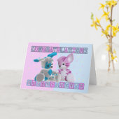 Großeltern To Twins Gratulationen Karte (Gelbe Blume)