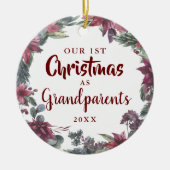Großeltern Unser erstes Blumenbaby-Foto zu Weihnac Keramik Ornament (Vorne)