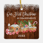 Großeltern Unsere erste Weihnachts-Lebkuchenbahn Keramikornament (Vorderseite)