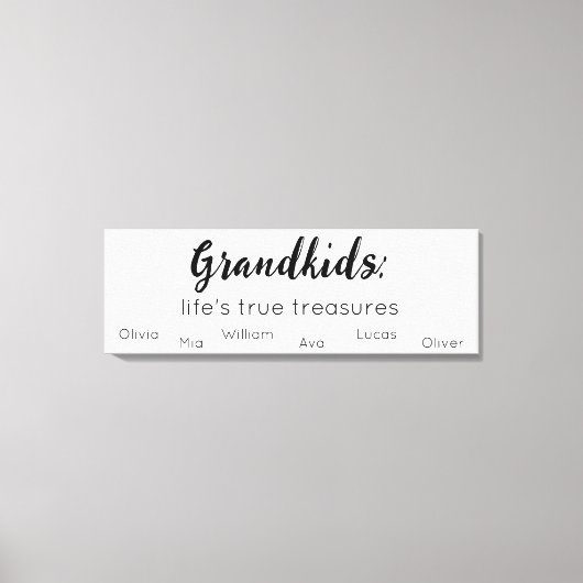 Großeltern Unterschreiben mit Großkindernamen Leinwanddruck (Vorderseite)