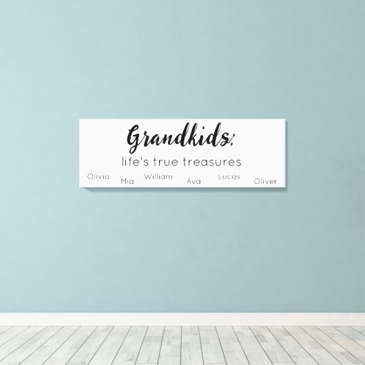Großeltern Unterschreiben mit Großkindernamen Leinwanddruck (Insitu (Holzboden))
