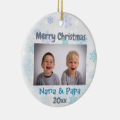 Großeltern Weihnachten 2022 Foto Keramik Ornament (Rechts)