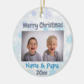 Großeltern Weihnachten 2022 Foto Keramik Ornament (Links)