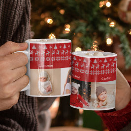 Großeltern Weihnachten 5 Großkinder Foto Rot Kaffeetasse