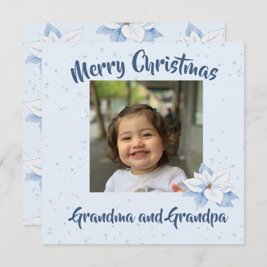 Großeltern Weihnachts-Foto Blumengrüße (Vorne/Hinten)