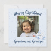 Großeltern Weihnachts-Foto Blumengrüße (Vorderseite)