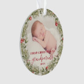 Großeltern Weihnachtsgeschenk Erste Oma Ornament (Vorderseite)