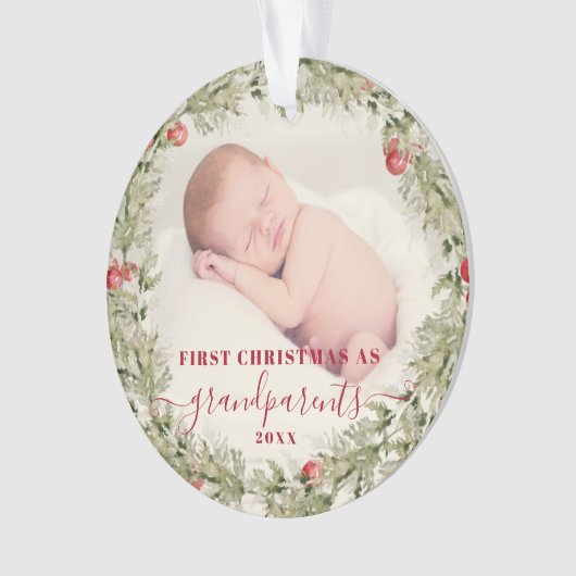 Großeltern Weihnachtsgeschenk Erste Oma Ornament (Vorderseite)