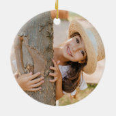 Großeltern Weihnachtsgeschenk Vintages Foto Keramik Ornament (Hinten)