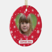 Großeltern Weihnachtskind Foto Niedlich Snowflake Keramik Ornament (Rechts)