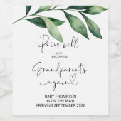 Großeltern Wieder Schwangerschaftsankündigung Elte Weinetikett (Einzelnes Label)