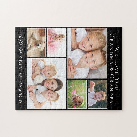 Großeltern Wir Liebe Sie 6 FotoCollage Puzzle (Horizontal)