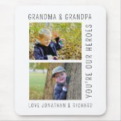 Großeltern "You are Our Heroes"-Foto Mousepad (Vorne)