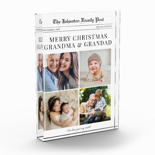 Großeltern Zeitung Weihnachten Fotoblock (Links)