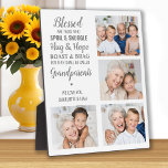 Großeltern zitieren Personalisiertes FotoCollage Fotoplatte<br><div class="desc">Feiern Sie Ihre Großeltern mit einer individuellen Collage-Plakette für Fotos. Diese einzigartige Großeltern zitieren Plakette ist das perfekte Geschenk, ob Geburtstag, Großeltern oder Weihnachten. Wir hoffen, dass Ihr besonderes Geschenk für die Großeltern in den kommenden Jahren zu einem wertvollen Sake wird. . Zitat " Selig sind diejenigen, die Spoil &...</div>