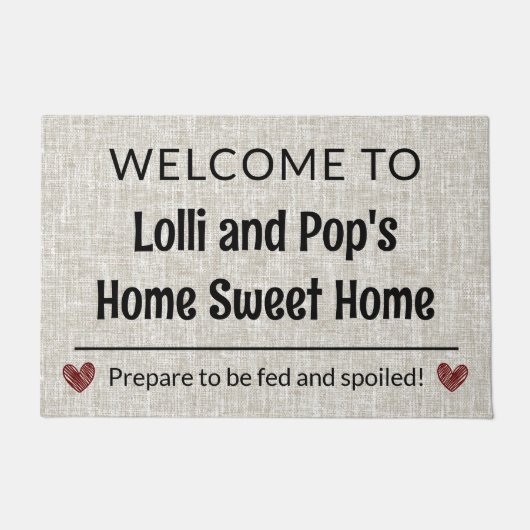 Großeltern Zuhause Sweet Zuhause - individualisier Fußmatte (Vorderseite)