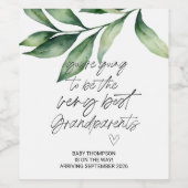 Großeltern zur Schwangerschaftsankündigung New Bab Weinetikett (Einzelnes Label)