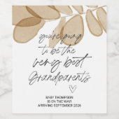 Großeltern zur Schwangerschaftsankündigung New Bab Weinetikett (Einzelnes Label)