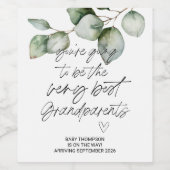 Großeltern zur Schwangerschaftsankündigung New Bab Weinetikett (Einzelnes Label)