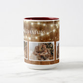 Großelternpaw Paw Grandkids Rustic Wood Zweifarbige Tasse (Mittel)