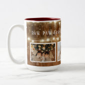 Großelternpaw Paw Grandkids Rustic Wood Zweifarbige Tasse (Links)