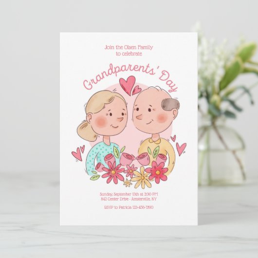 Großelterntag Einladung (Stehend Vorderseite)