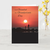 Großelterntag Fischen bei Sonnenuntergang Karte (Gelbe Blume)