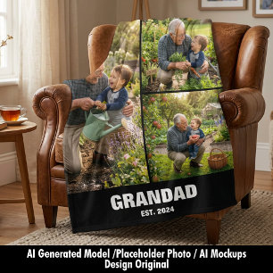 Großelterntag Opa Foto Decke Geschenk
