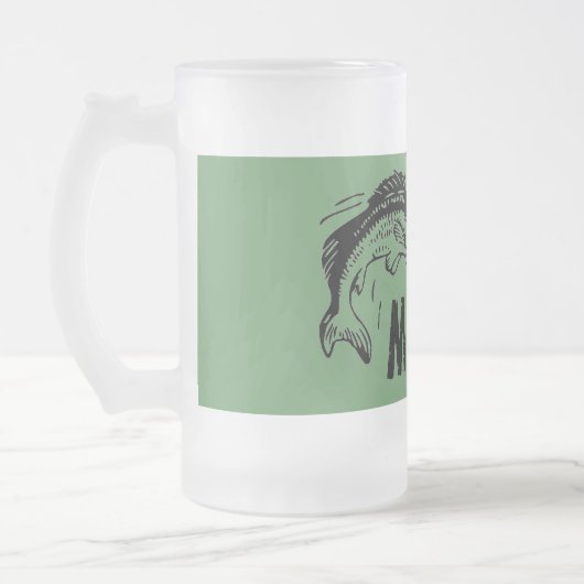 Größen-Angelegenheiten! Lustiger Fischen-Entwurf Mattglas Bierglas (Links)