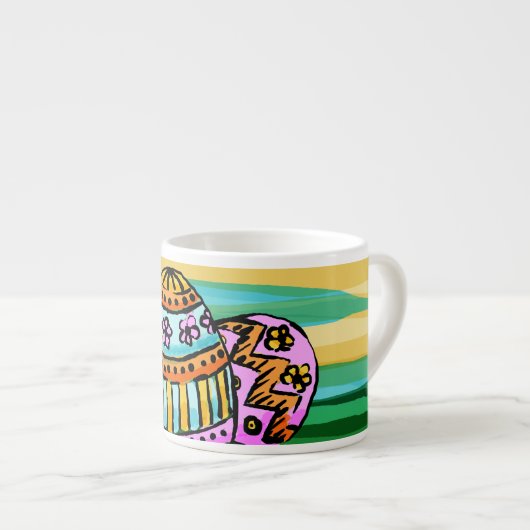 Größen der Spezialitäten-Tassen-3, gemalte Espressotasse (Vorderseite Rechts)