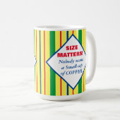 Größen - farbenfrohe Streifen Kaffeetasse (VorderseiteRechts)