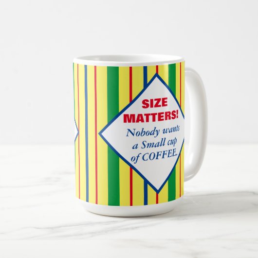 Größen - farbenfrohe Streifen Kaffeetasse (VorderseiteRechts)