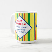 Größen - farbenfrohe Streifen Kaffeetasse (Vorderseite Links)
