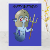 Großen Geburtstagmerman-Neptun Krieger Karte (Gelbe Blume)