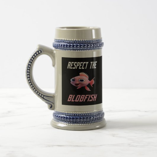 Großen Respekt für die BlobFish Sea Tier Black Pin Bierglas (Links)